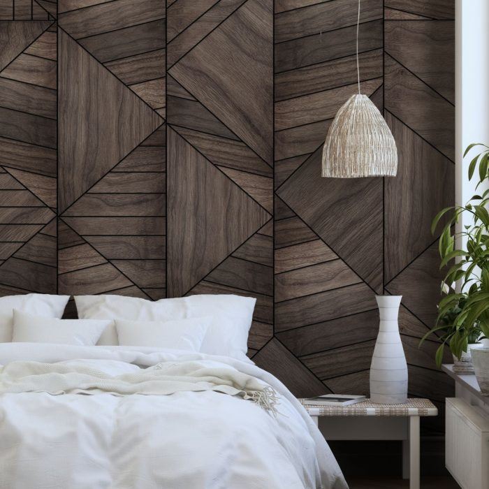 Large scale walnut panels in an on-trend geometric design, stunning printed onto one of our textured bases.
