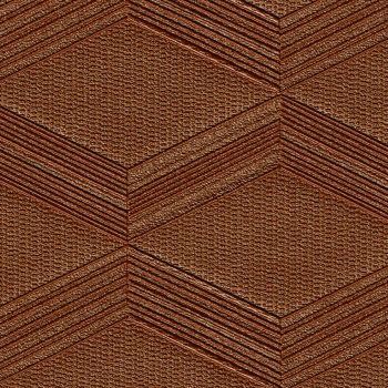 Chestnut brown embossed wallcovering in a geometric design
