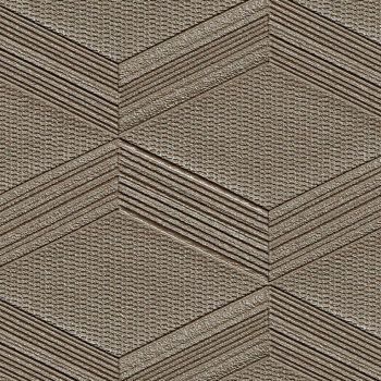 A dark platinum textured embossed wallcovering in a geometric design