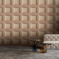 Wood panelling effect fabric backed vinyl wallcovering for commercial interiors, made in the UK.
