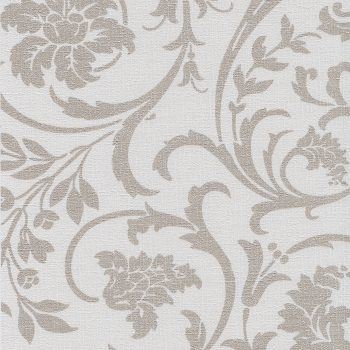 cream damask fabric backed vinyl commercial wallcovering