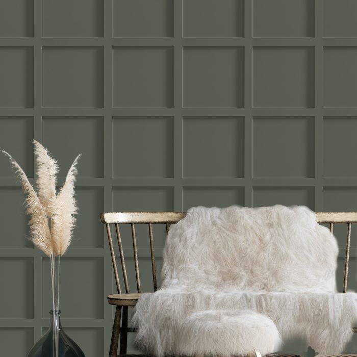grey contemporary panelling effect wallcovering for commercial interiors, made in the UK