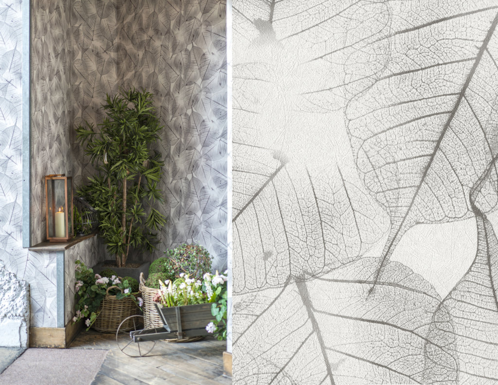 leaves wallcovering at the folly london